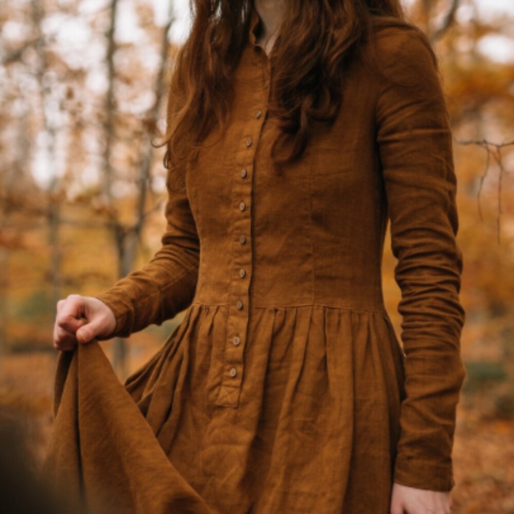 NWT Handmade Victorian Heavy Linen Dress